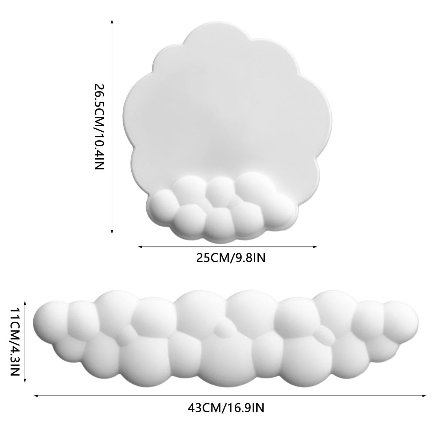 Mouse pad, ergonomic mouse pad, cloud-shaped non-slip foam mouse pad - Office supplies, computer mouse pad