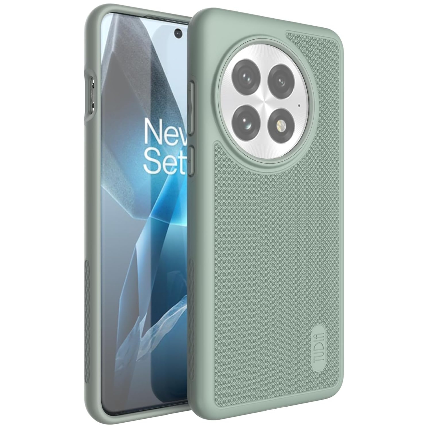 Étui MergeGrip de TUDIA pour étui 5G 2025 de OnePlus 13 de protection contre les chutes - Lys verts