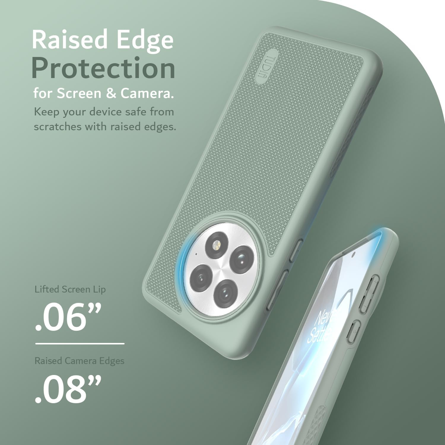 Étui MergeGrip de TUDIA pour étui 5G 2025 de OnePlus 13 de protection contre les chutes - Lys verts