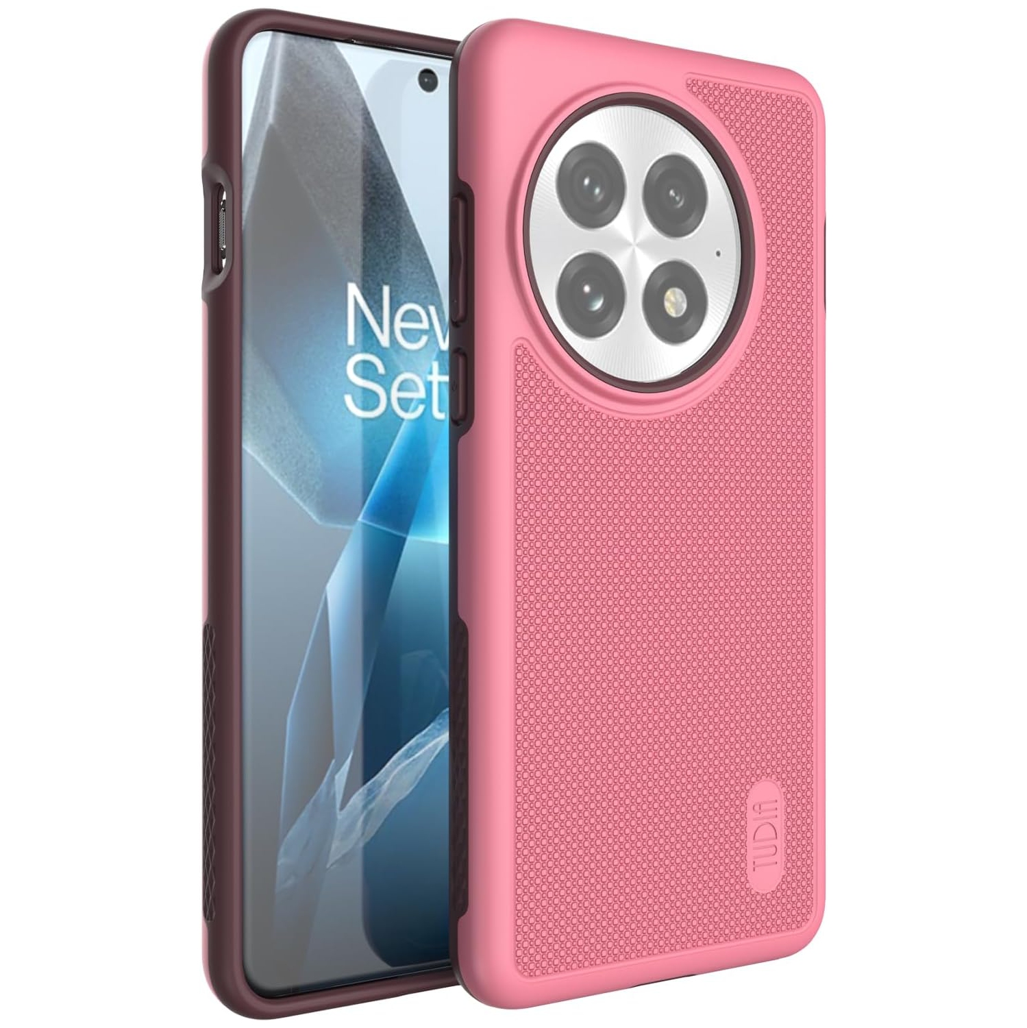 Étui MergeGrip de TUDIA pour étui 5G 2025 de OnePlus 13, protection contre les chutes - Rose fumé