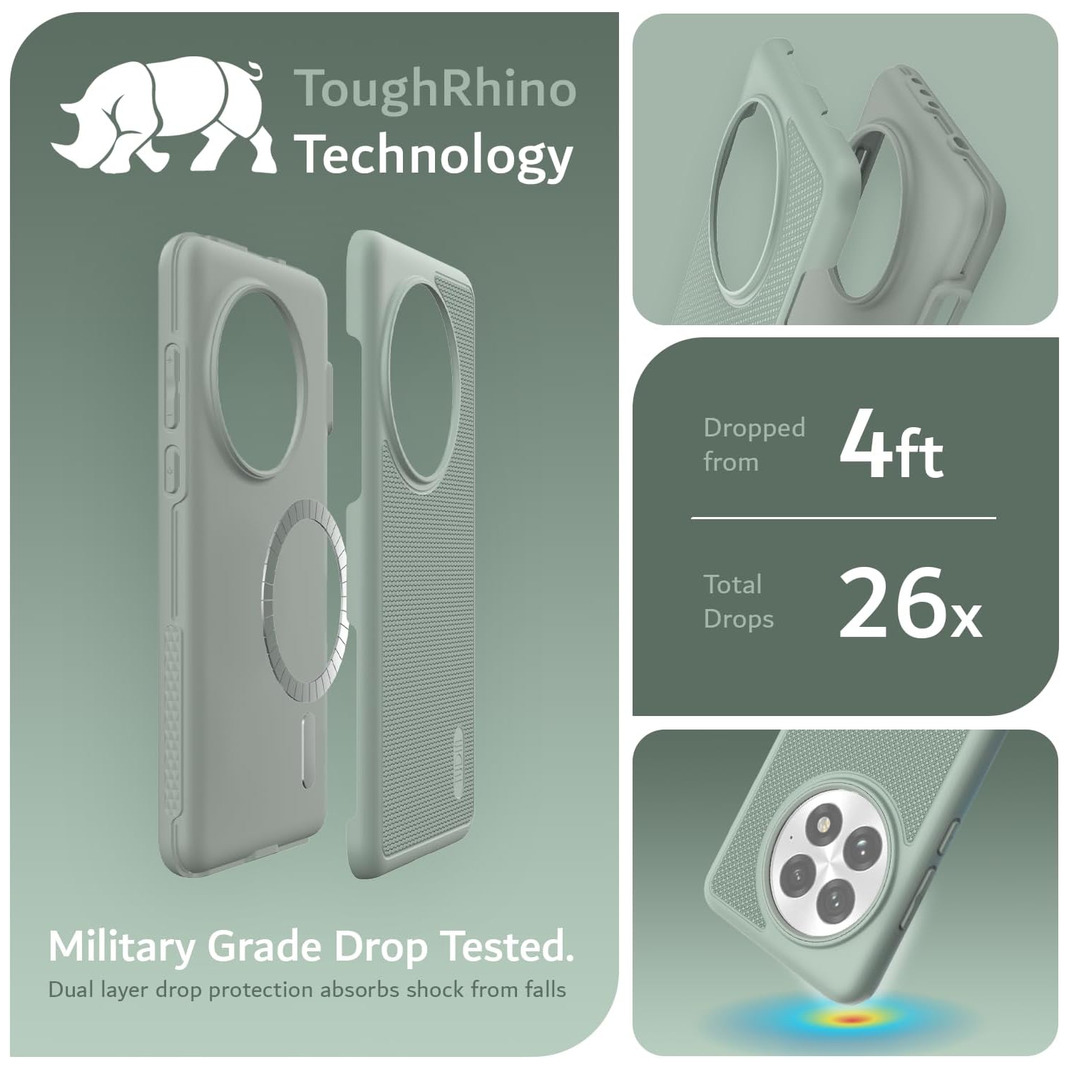 MergeGrip de TUDIA pour étui OnePlus 13 5G 2025 compatible avec MagSafe - Lys verts