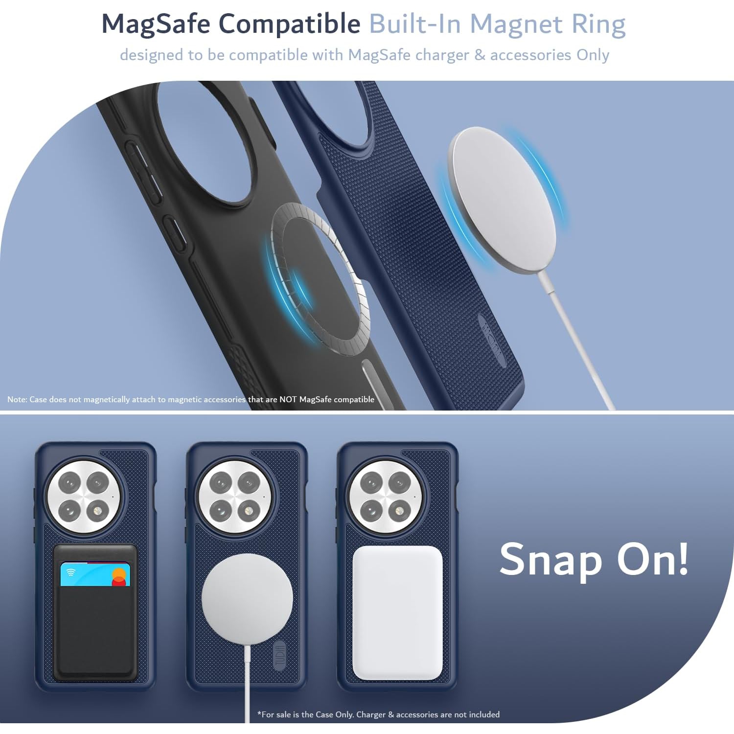 MergeGrip de TUDIA pour étui OnePlus 13 5G 2025 compatible avec MagSafe - Indigo