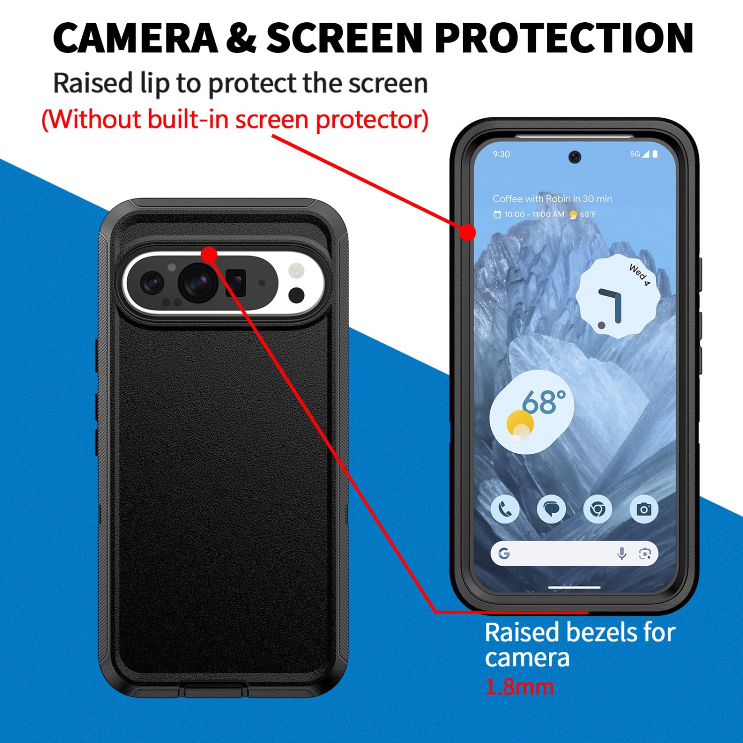 Case for Google Pixel 10/10 Pro 5G, Heavy Duty Shockproof Dustproof 3 in 1 Rugged Protective Bumper Phone Cover for Pixel 10/10 Pro 5G