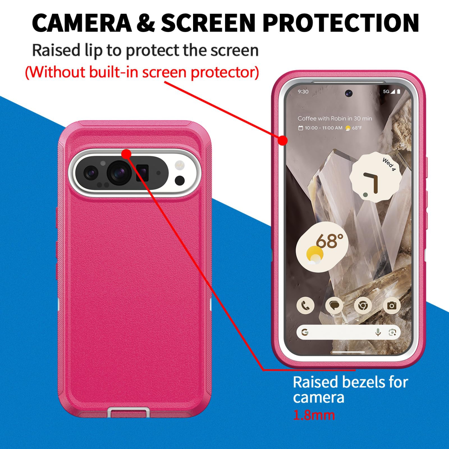 Case for Google Pixel 10/10 Pro 5G, Heavy Duty Shockproof Dustproof 3 in 1 Rugged Protective Bumper Phone Cover for Pixel 10/10 Pro 5G