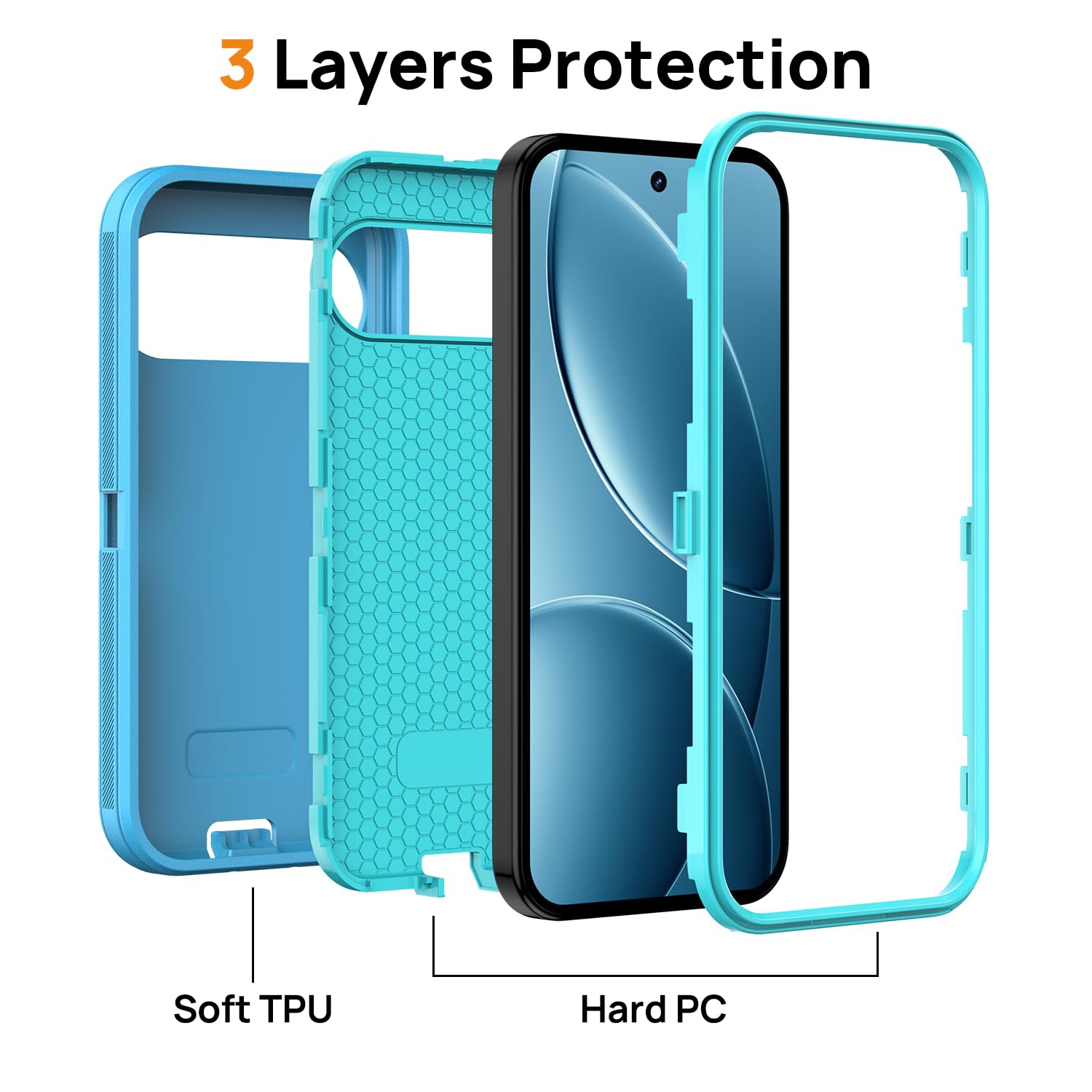 Pour Google Pixel 9/10/9 Pro/10 Pro, étui de téléphone antichoc, robuste et résistant aux chutes, 3 couches, robuste, rigide, hermétique à la