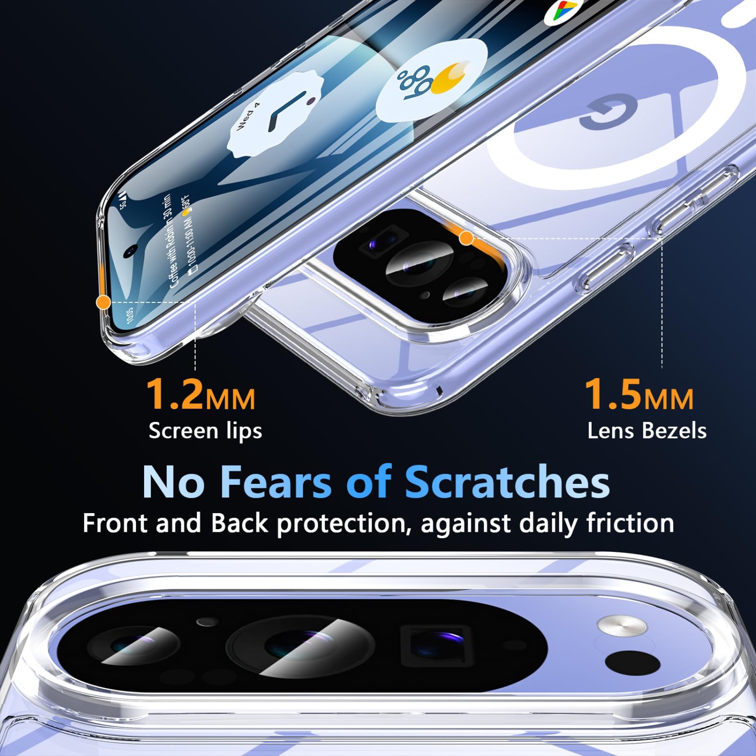 Magnetic for Google Pixel 10/10 Pro Case with Screen Protector, Compatible with MagSafe, Shockproof Translucent Matte Back Slim Bumer Phone Cover for