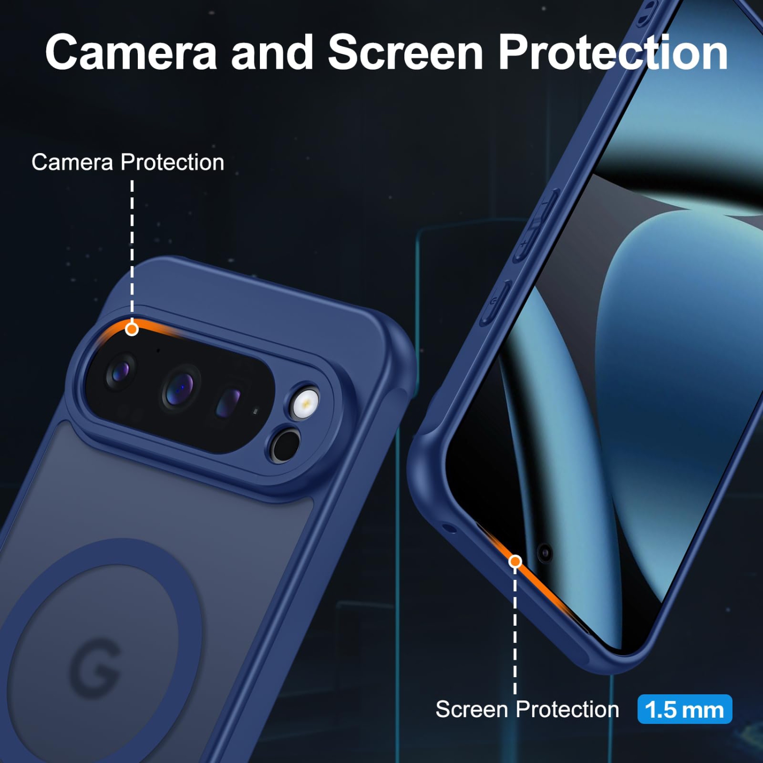 Étui mat pour Pixel 10 Pro XL de Google avec protecteur d'écran, compatible avec MagSafe, dragonne antichoc Protection militaire contre les chutes,