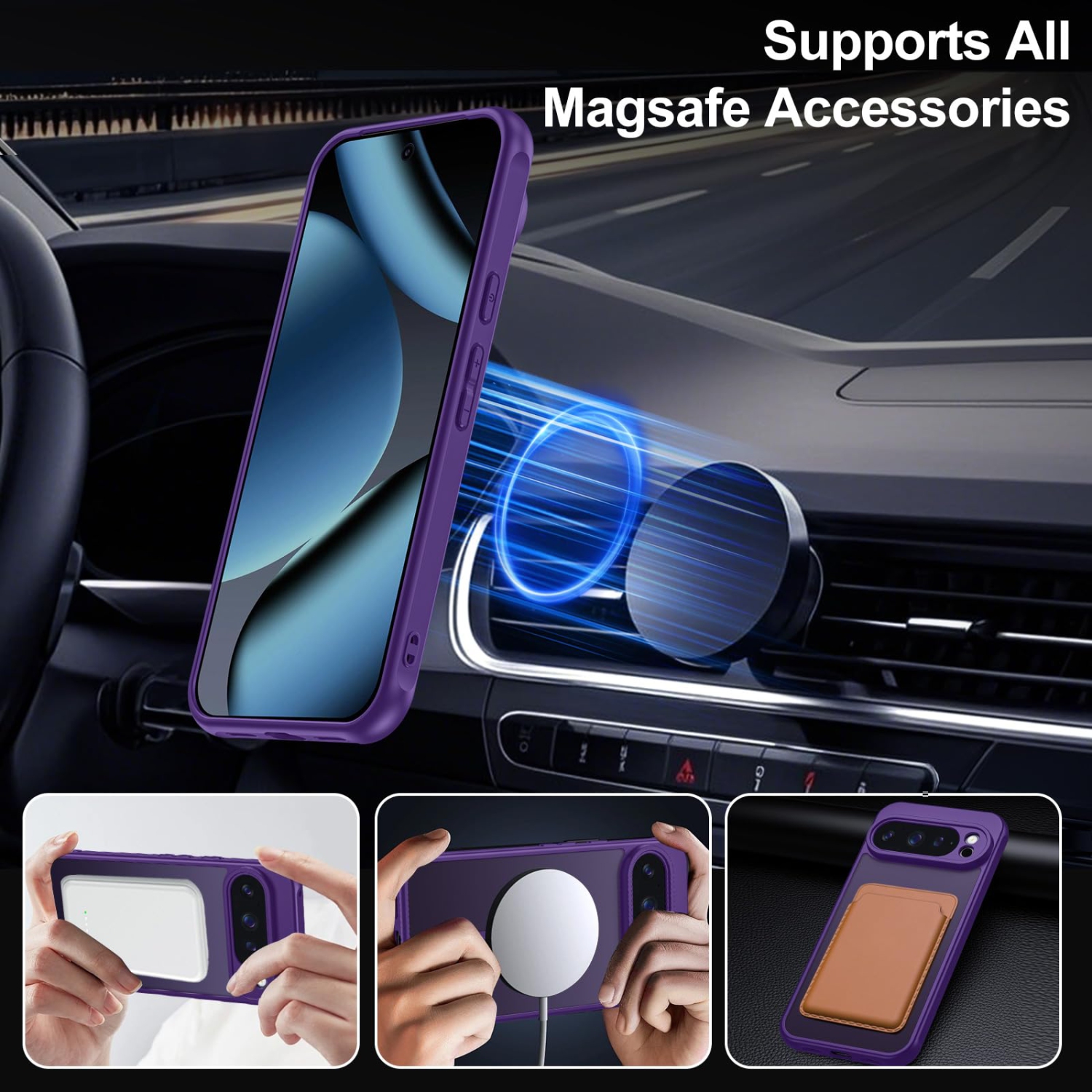 Étui mat pour Pixel 10 Pro XL de Google avec protecteur d'écran, Compatible avec MagSafe, Dragonne antichoc Protection militaire contre les chutes,