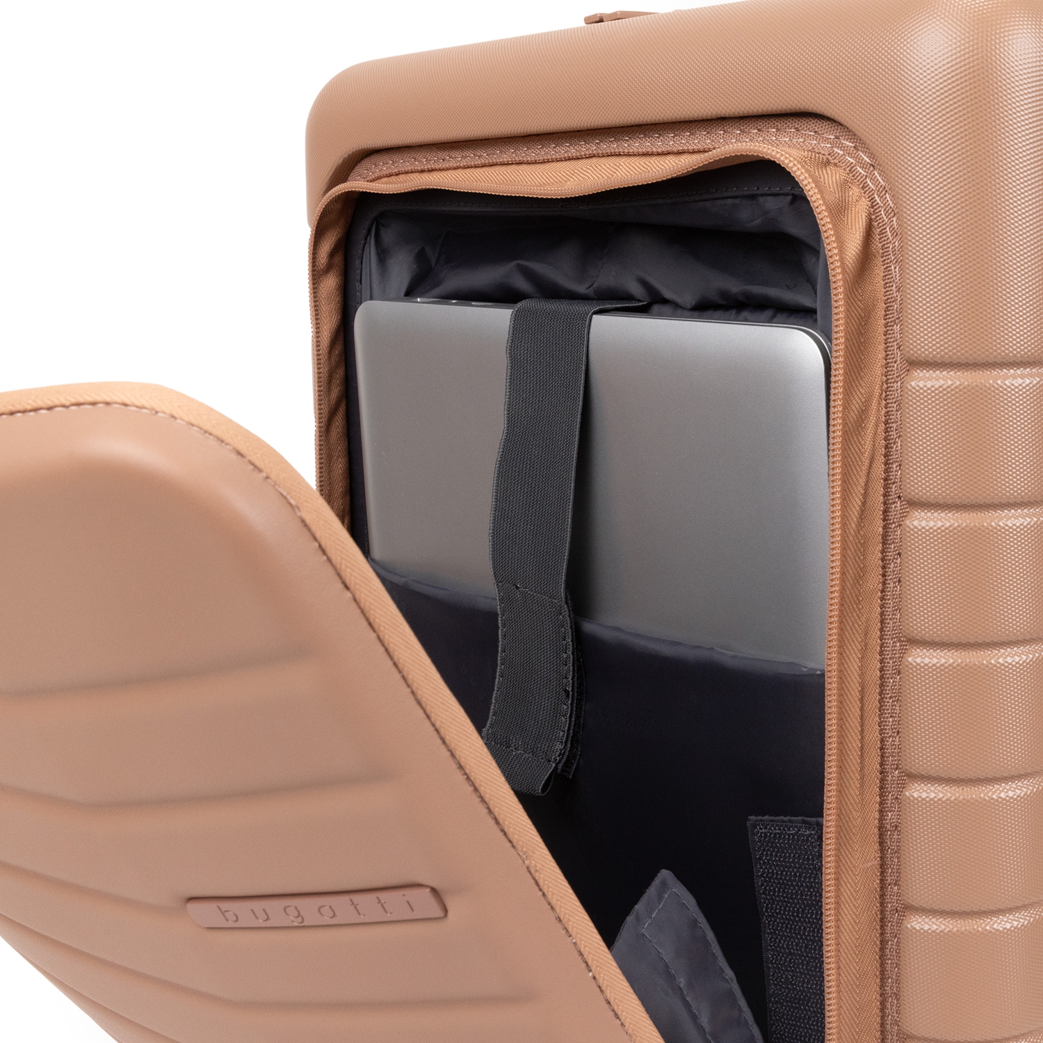 Bagage de cabine rigide avec pochette avant Munich Pro de Bugatti - Beige