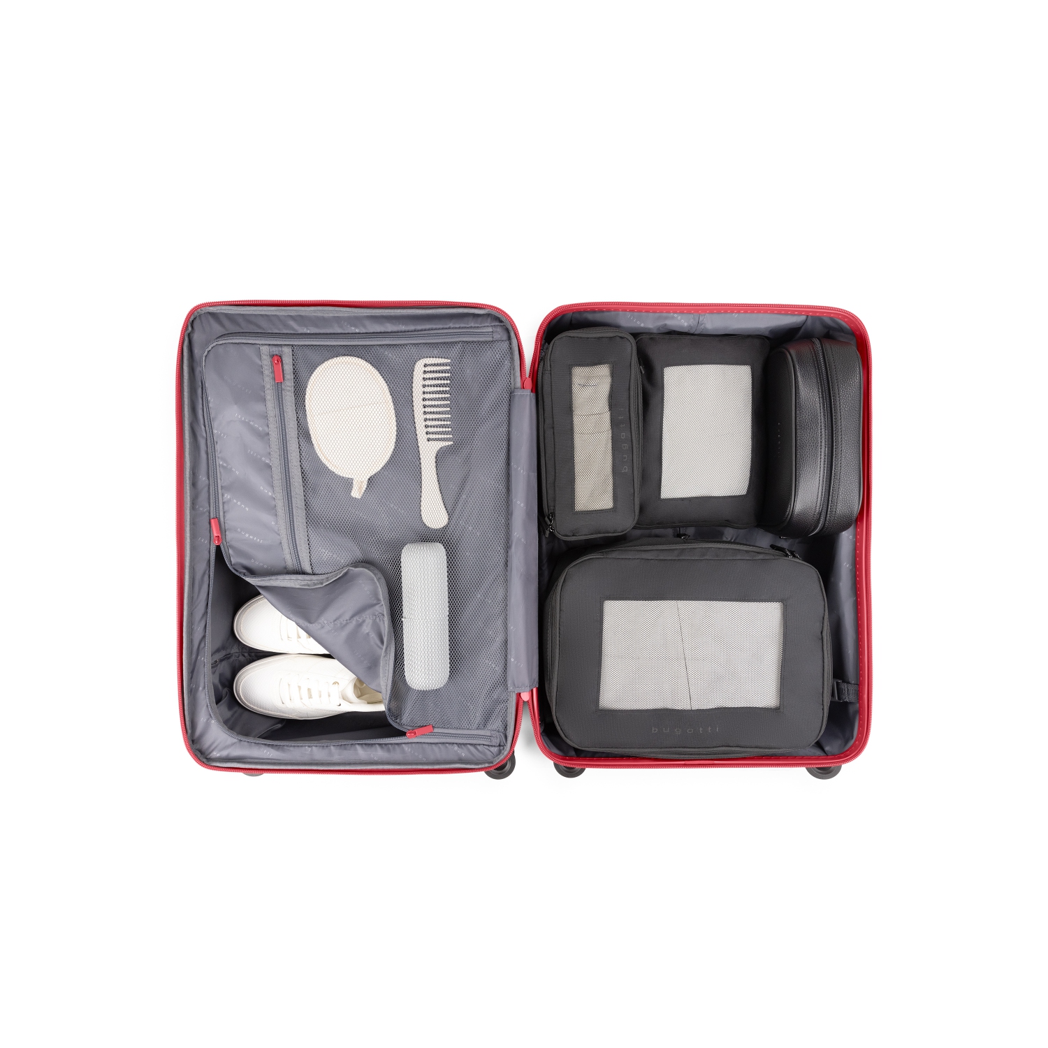 Valise rigide moyenne extensible Birmigham de Bugatti - Rouge