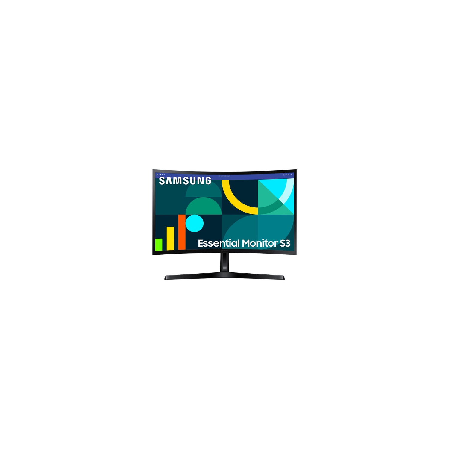 Open Box - Samsung Essential S3 24" FHD 100Hz 4ms GTG Curved VA LED Monitor - Black