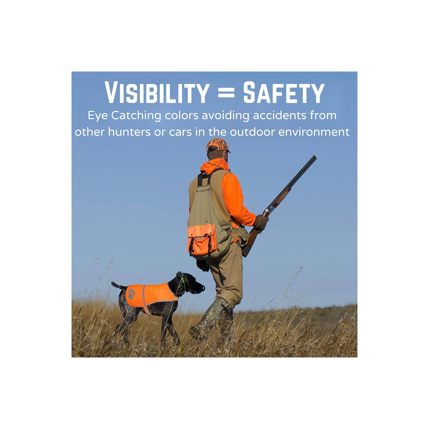 Reflective Dog Safety Vest – High Visibility Adjustable Jacket with Strips for Large Dogs – Ideal for Hunting, Night Walks & Outdoor Use