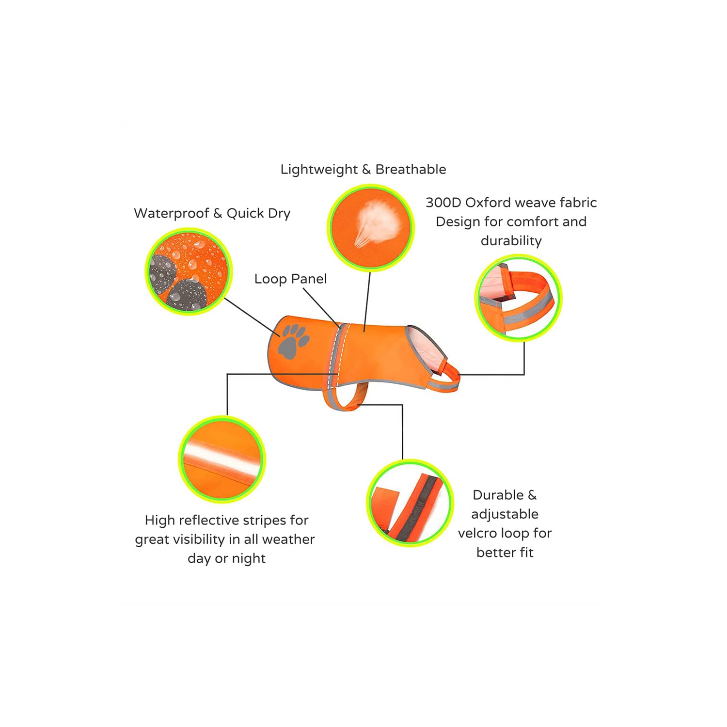 Reflective Dog Safety Vest – High Visibility Adjustable Jacket with Strips for Large Dogs – Ideal for Hunting, Night Walks & Outdoor Use