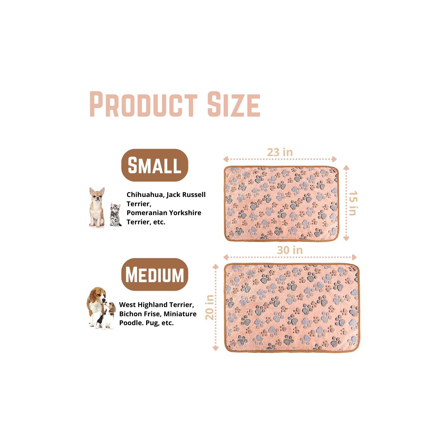 Pet Blanket 3-Pack – Soft Fluffy Fleece Throws with Paw & Heart Prints for Dogs and Cats – Ideal for Small, Medium & Large Pets