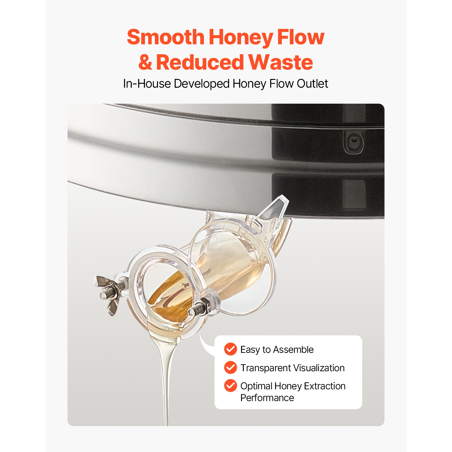 VEVOR 6 Frame Honey Extractor,Manual Honey Spinner with Transparent Lid, Stainless Steel Honeycomb Drum Spinner Adjustable Stand, Honeycomb