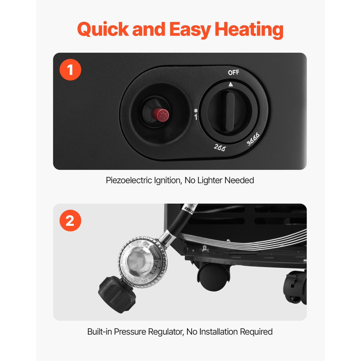 VEVOR 6000 to 18000 BTU Propane Heater, Propane Cabinet Heater with 3 Modes Temp Settings & Tip-over Protection, Garage Radiator Heat up to 450