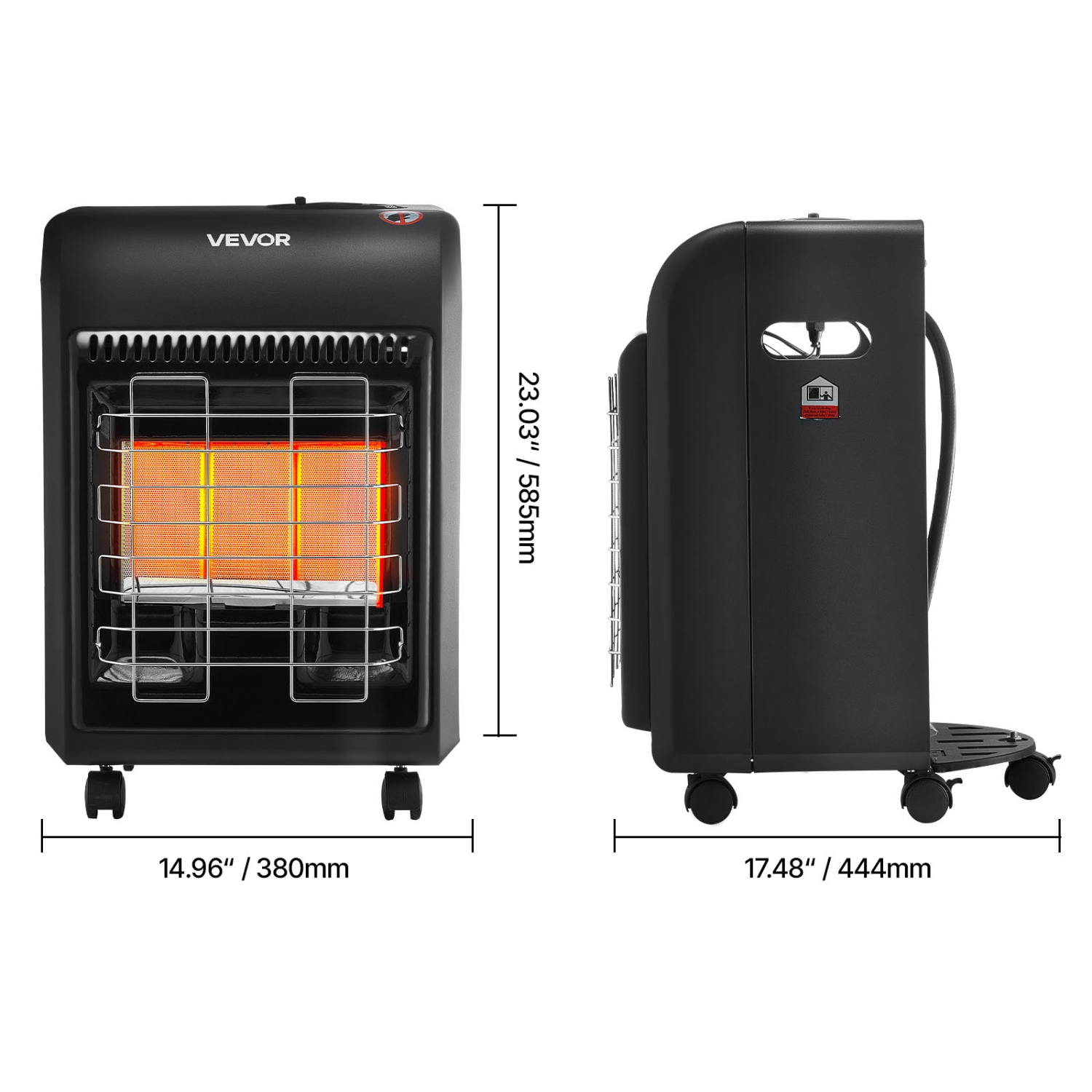 VEVOR 6000 to 18000 BTU Propane Heater, Propane Cabinet Heater with 3 Modes Temp Settings & Tip-over Protection, Garage Radiator Heat up to 450