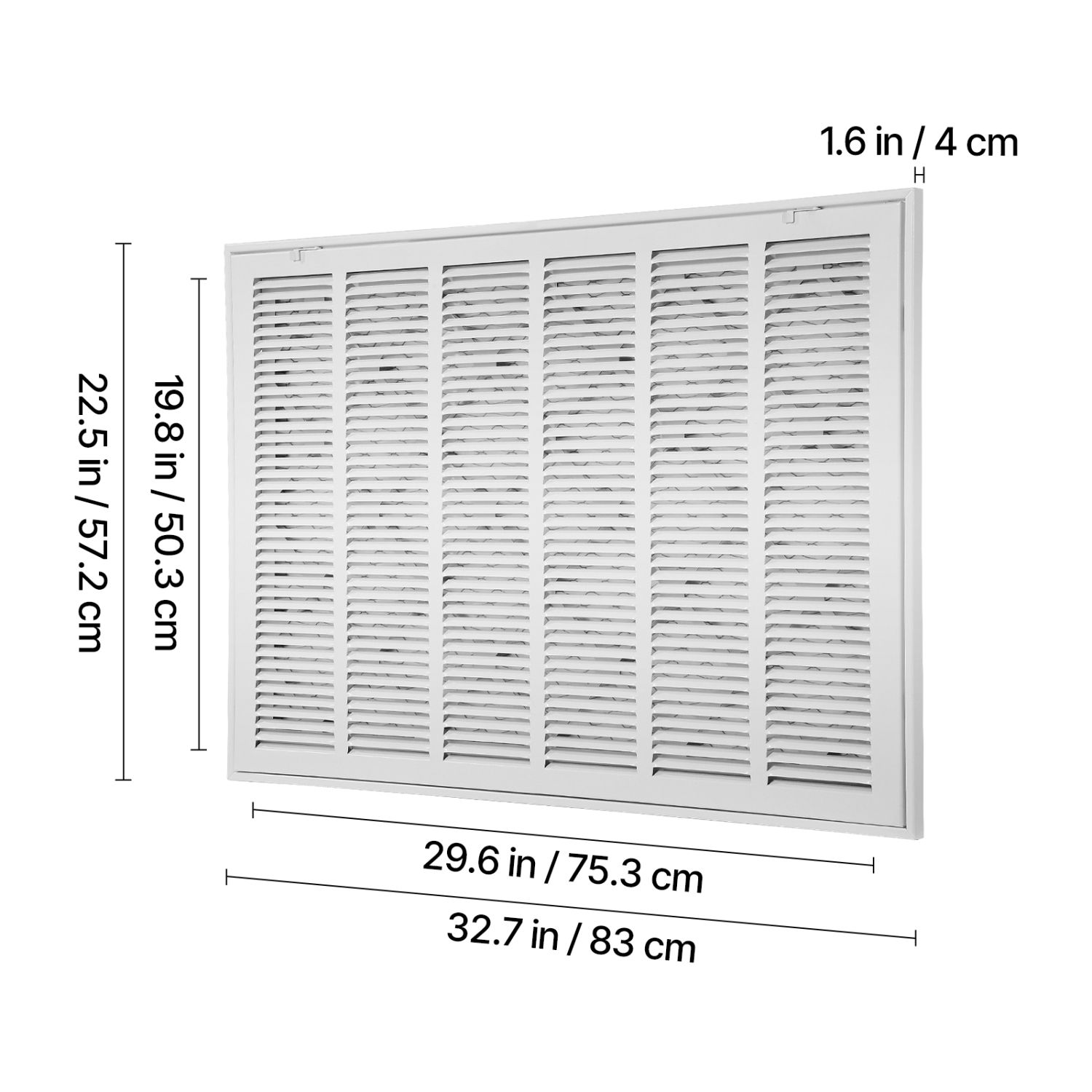1 Inch Filter Rack VEVOR 1 inch Filters Return Air Filter Grille, Fits W30 x H20in Duct ...