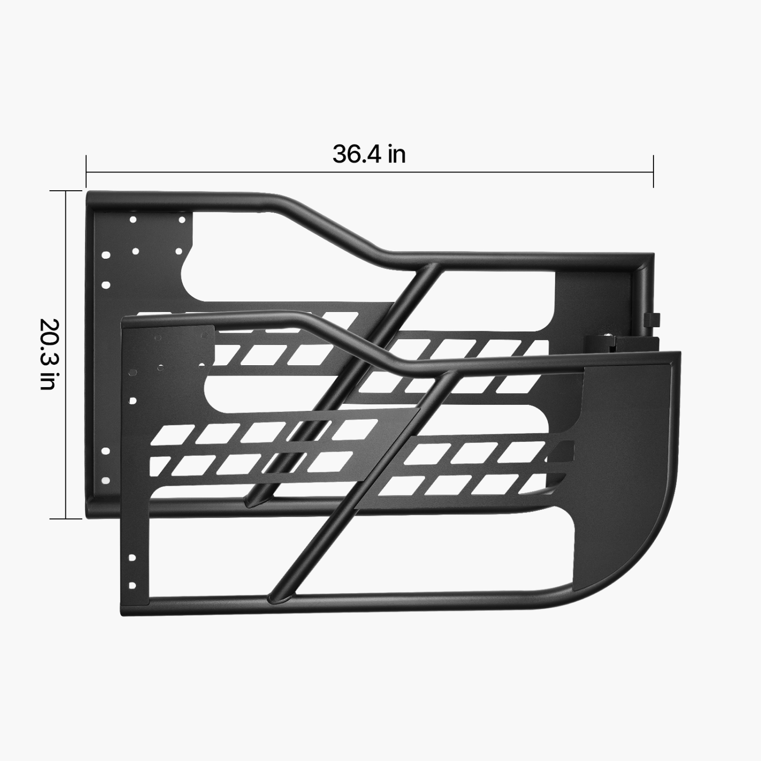Portes à tube Jeep 2 portes VEVOR, porte de style chasse avec charnières robustes et loquet d'origine, portes avec rétroviseurs, convient aux