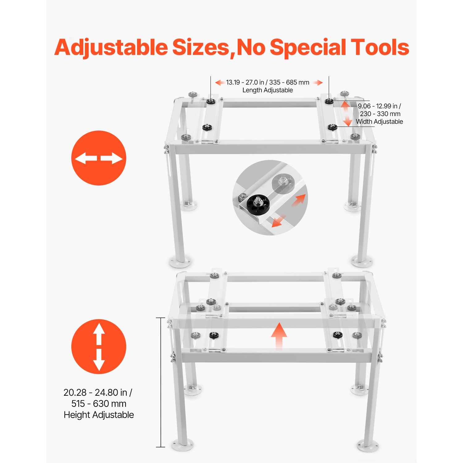 VEVOR Mini Split Ground Stand, Adjustable Anti-Vibration, fits 9000-18000 BTU Ductless Air Conditioner Heat Pump, Heavy Duty AC Base Bracket Floor