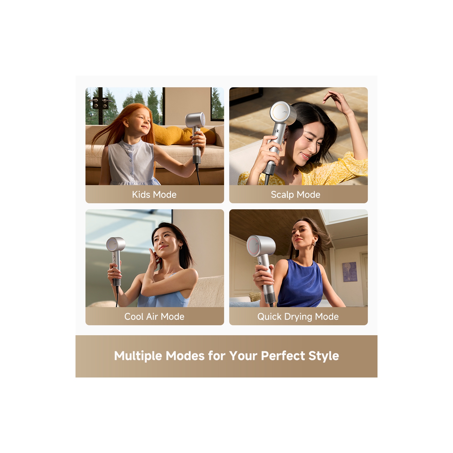 MOVA Shine 10 High-speed Hair Dryer, 110,000RPM Brushless Motor Blow Dryer Plasma Hair Care for Gentle Drying, 4 Modes 2 Speed for Your Perfect Style