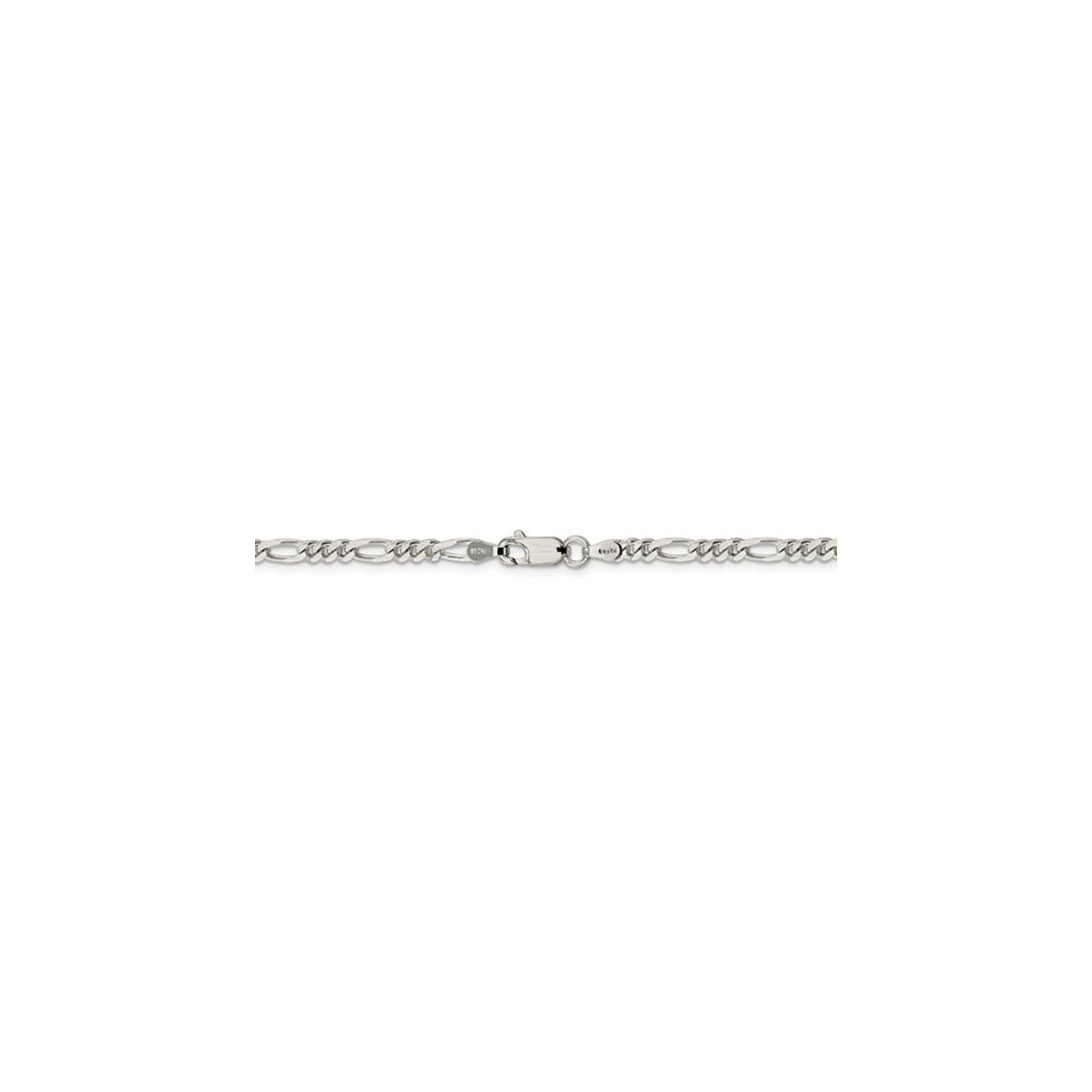 Bracelet homme à chaîne figaro en argent sterling 9&nbsp;po