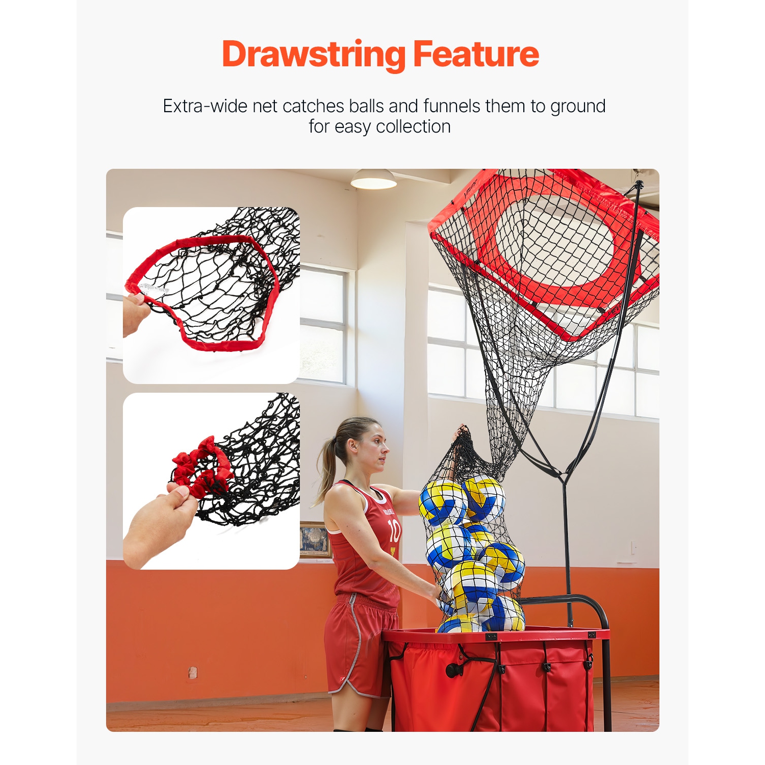 VEVOR Volleyball Setter Training Equipment, Angle and Height Adjustable Trainer, Portable Practice Net with Steel Base, Carrying Bag, Target Net for