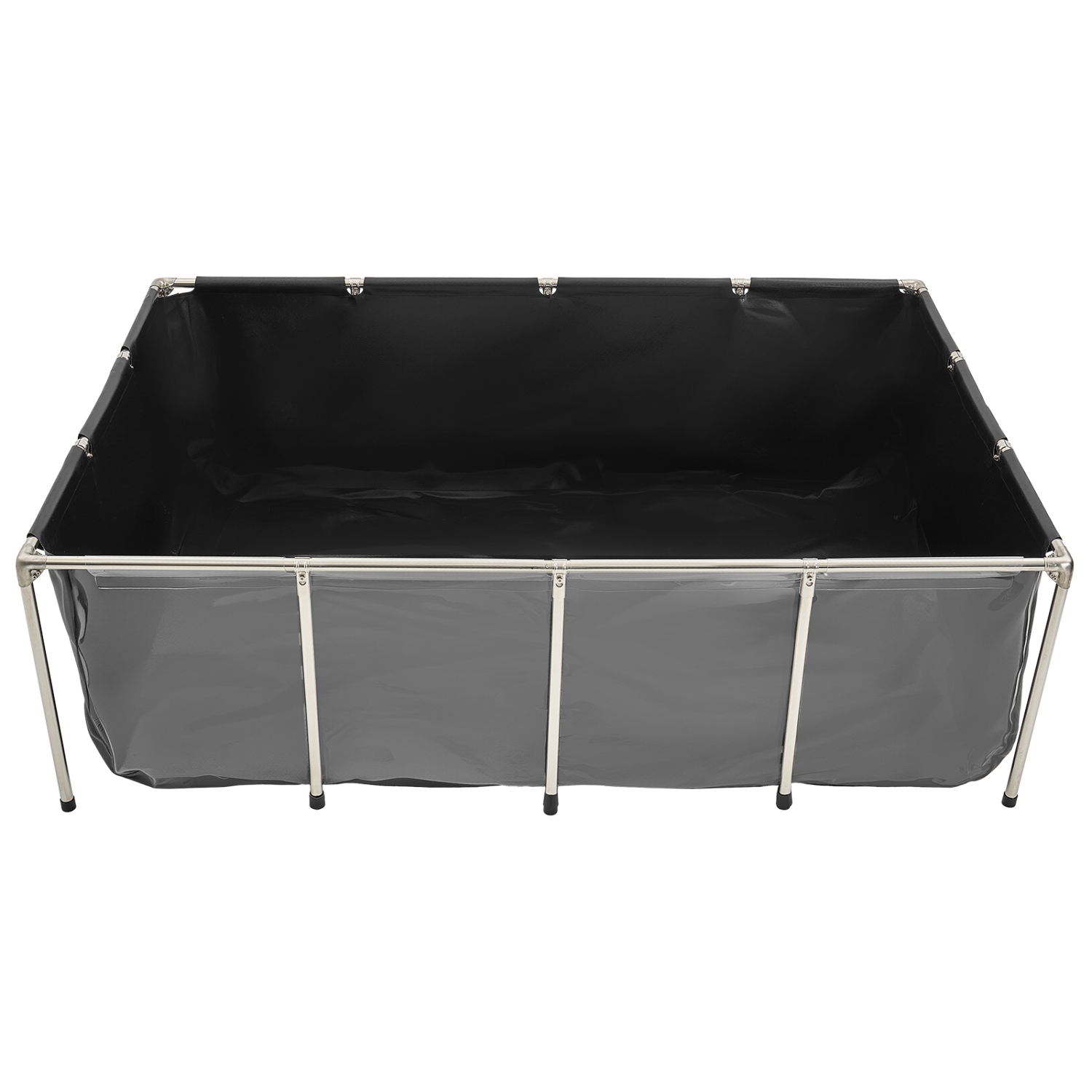 VEVOR 470Gal Canvas Fish Pond, Above Ground Fish Pond, PVC Koi Tank with Clear Panel, Rectangular Tank with Stainless Steel Frame & Drain Valve, for