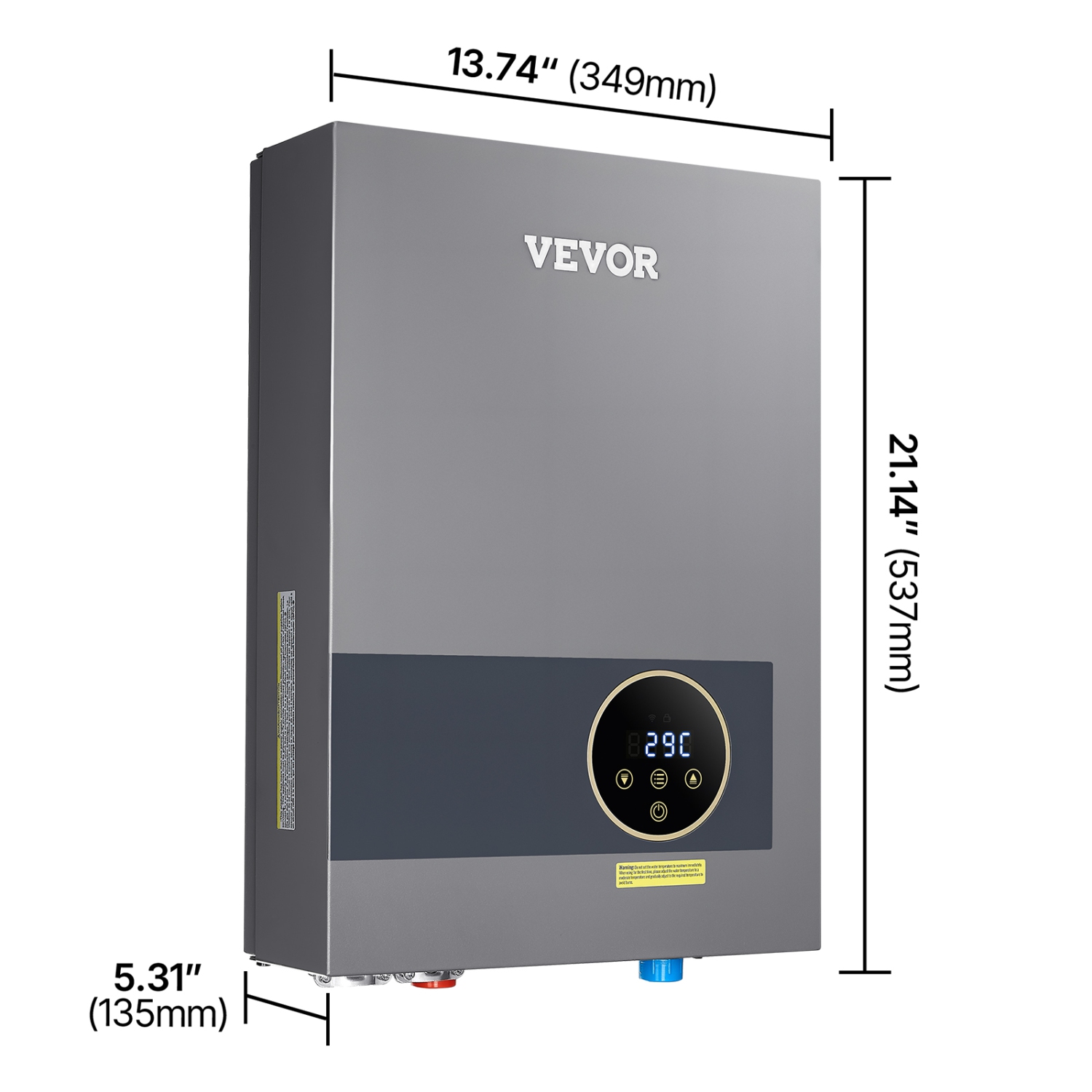 VEVOR 36kW Tankless Electric Water Heater, Instant Hot Water Heater Under Sink, On Demand for Bathroom, Kitchen, Office with LCD Touch Screen,Child