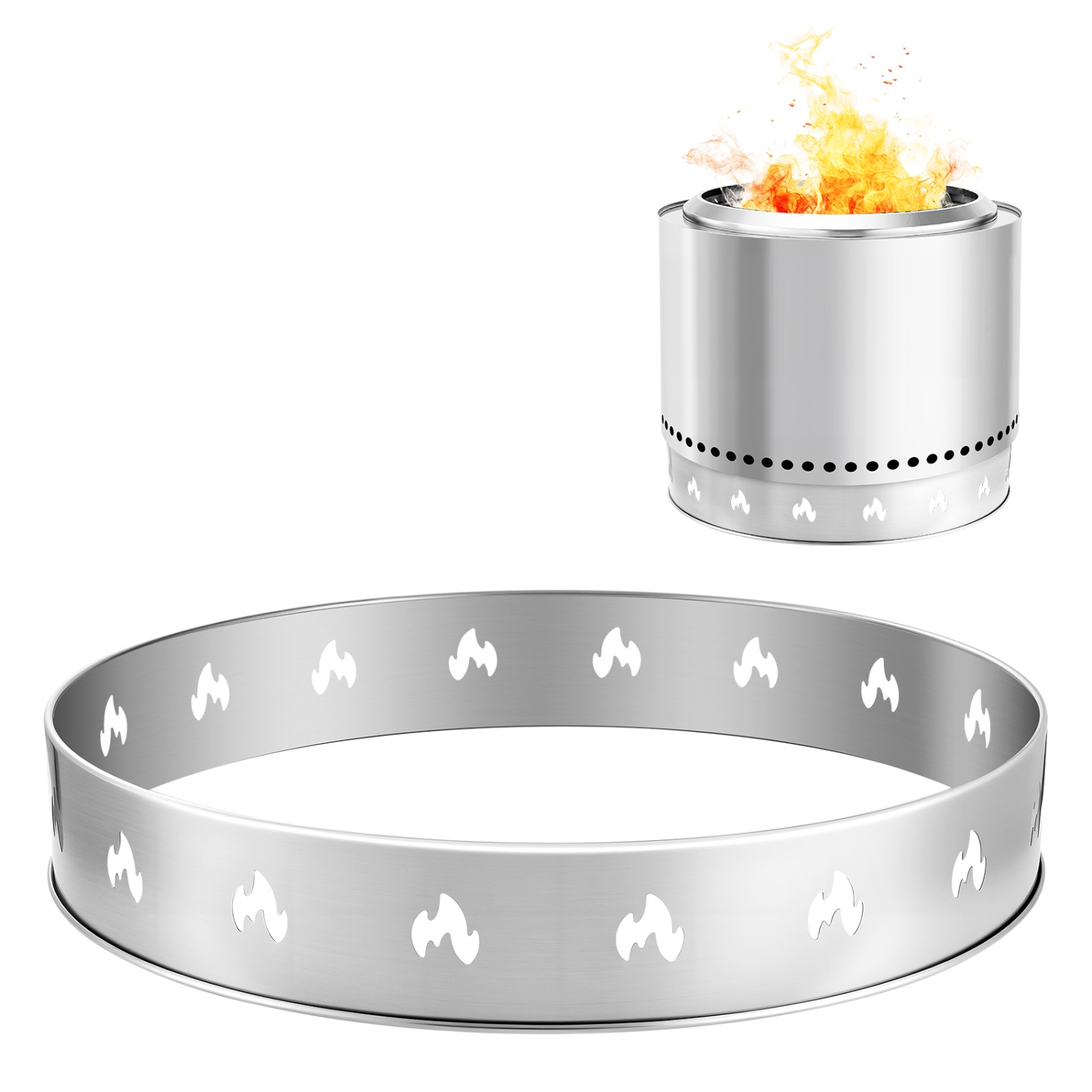 VEVOR 27 Inch Fire Pit Stand for Solo Stove Bonfire,Smokeless Fire Pit Ring,Stainless Steel Fireplace Stove Ranger Support Frame Accessory, Portable