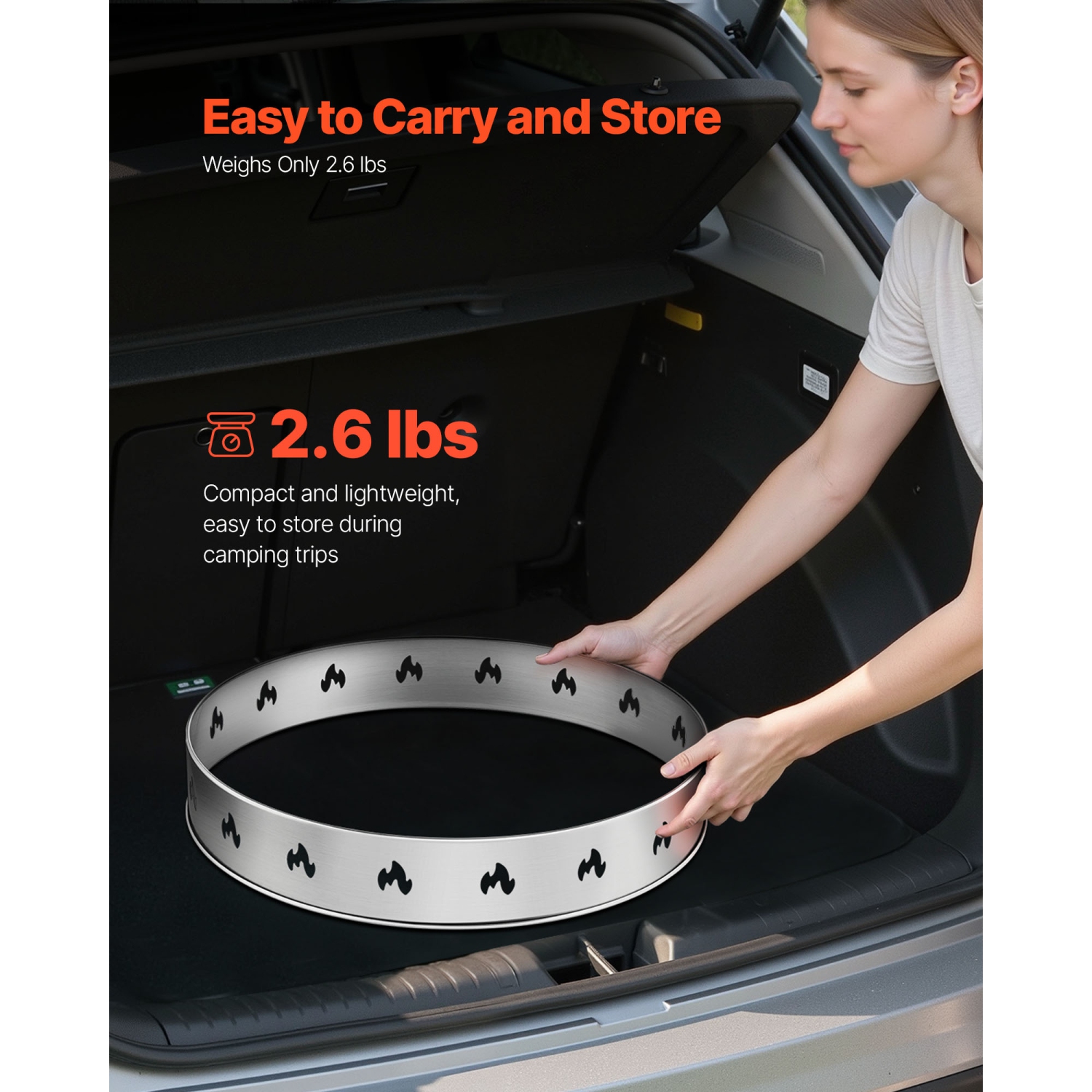 VEVOR 27 Inch Fire Pit Stand for Solo Stove Bonfire,Smokeless Fire Pit Ring,Stainless Steel Fireplace Stove Ranger Support Frame Accessory, Portable