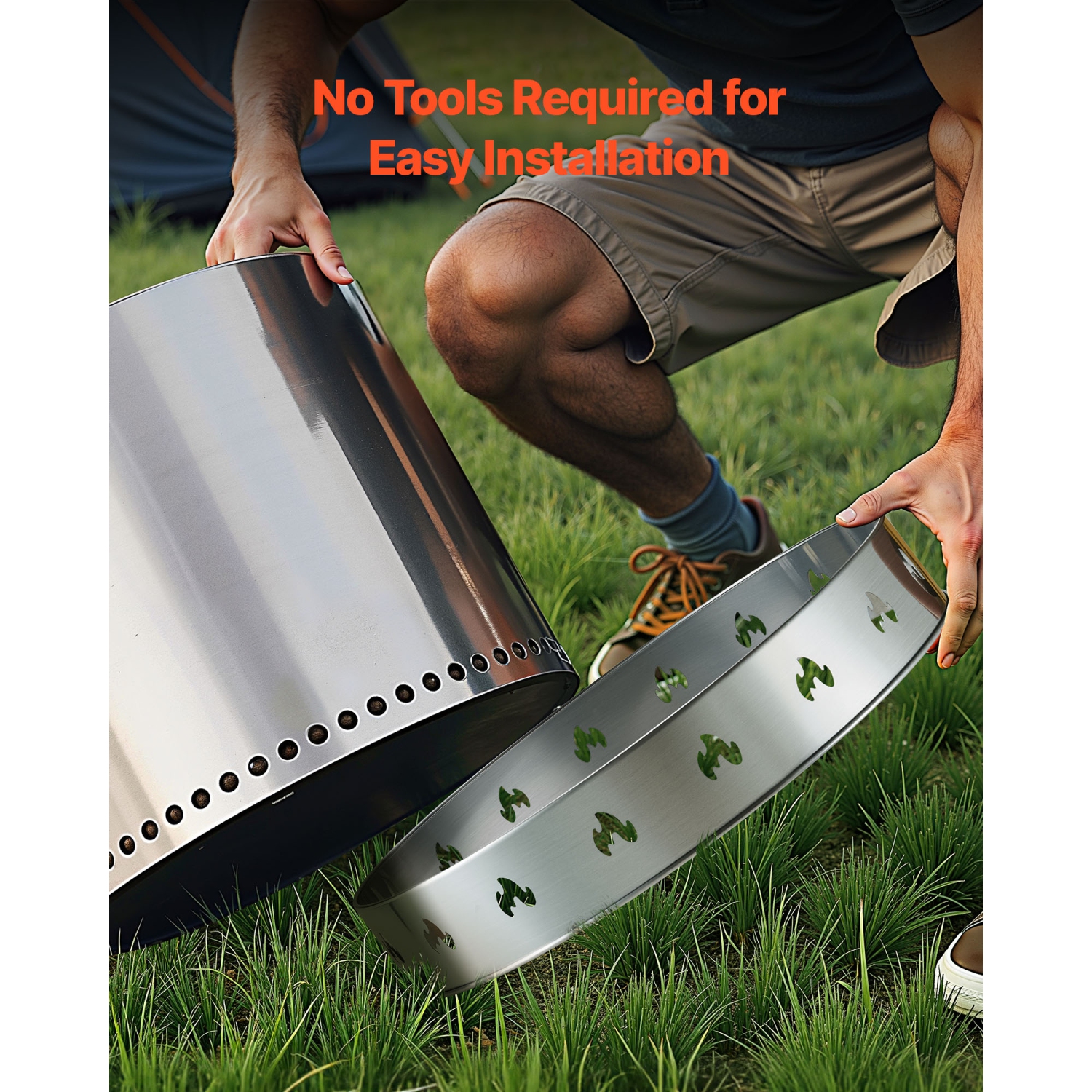 VEVOR 27 Inch Fire Pit Stand for Solo Stove Bonfire,Smokeless Fire Pit Ring,Stainless Steel Fireplace Stove Ranger Support Frame Accessory, Portable