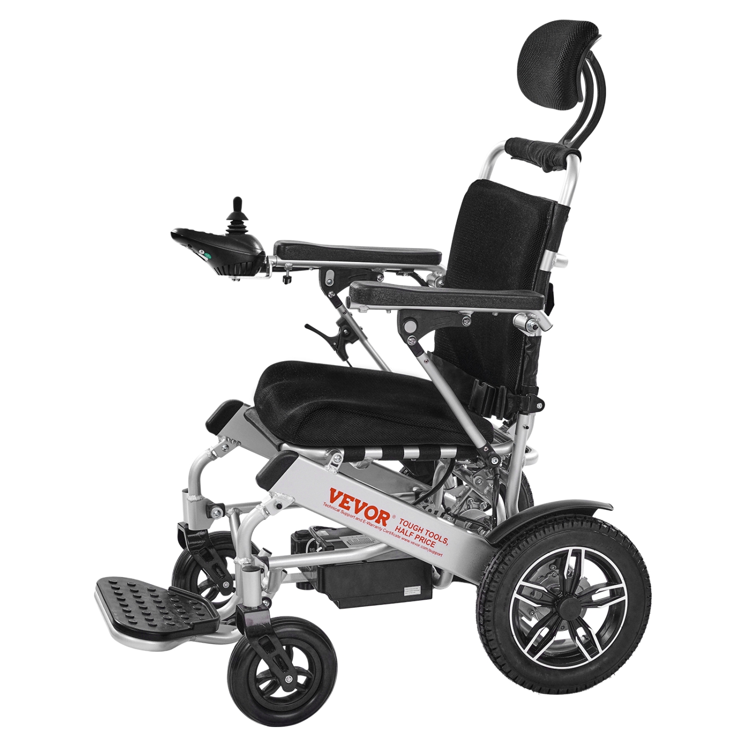 Fauteuil roulant électrique pour adultes avec capacité VEVOR 300 lb, dossier réglable, fauteuil roulant motorisé pliable et léger, portée de