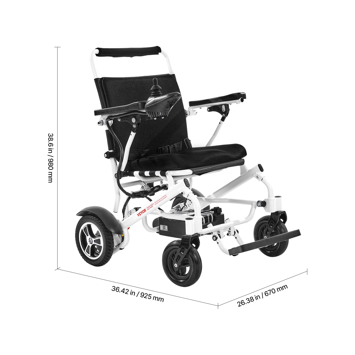 Fauteuil roulant électrique avec capacité VEVOR 300&nbsp;lb pour adultes, fauteuil roulant motorisé pliable et léger, longue portée de 13&nbsp;km,