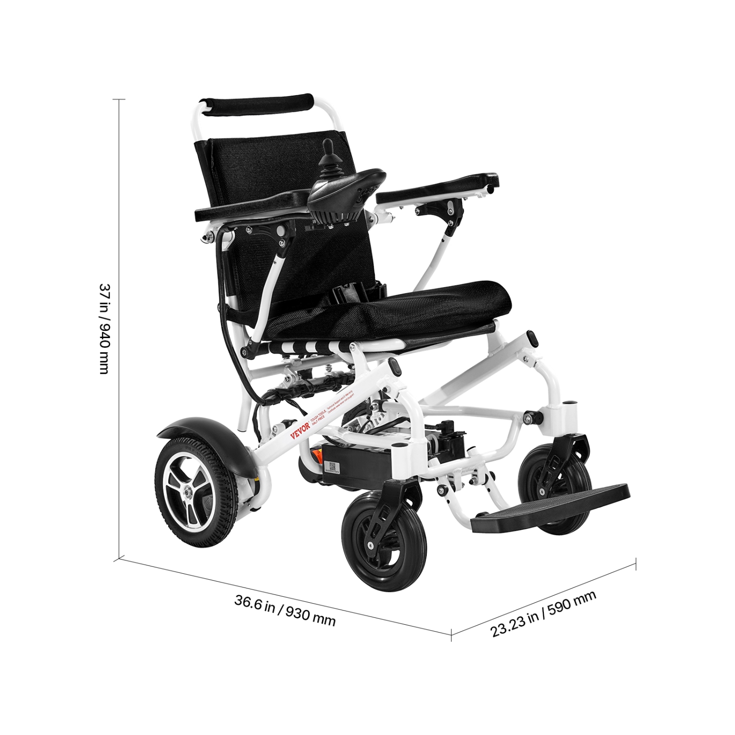 Fauteuil roulant électrique à capacité VEVOR 300&nbsp;lb pour adultes, fauteuil roulant motorisé pliable et léger, longue portée de 13&nbsp;km,