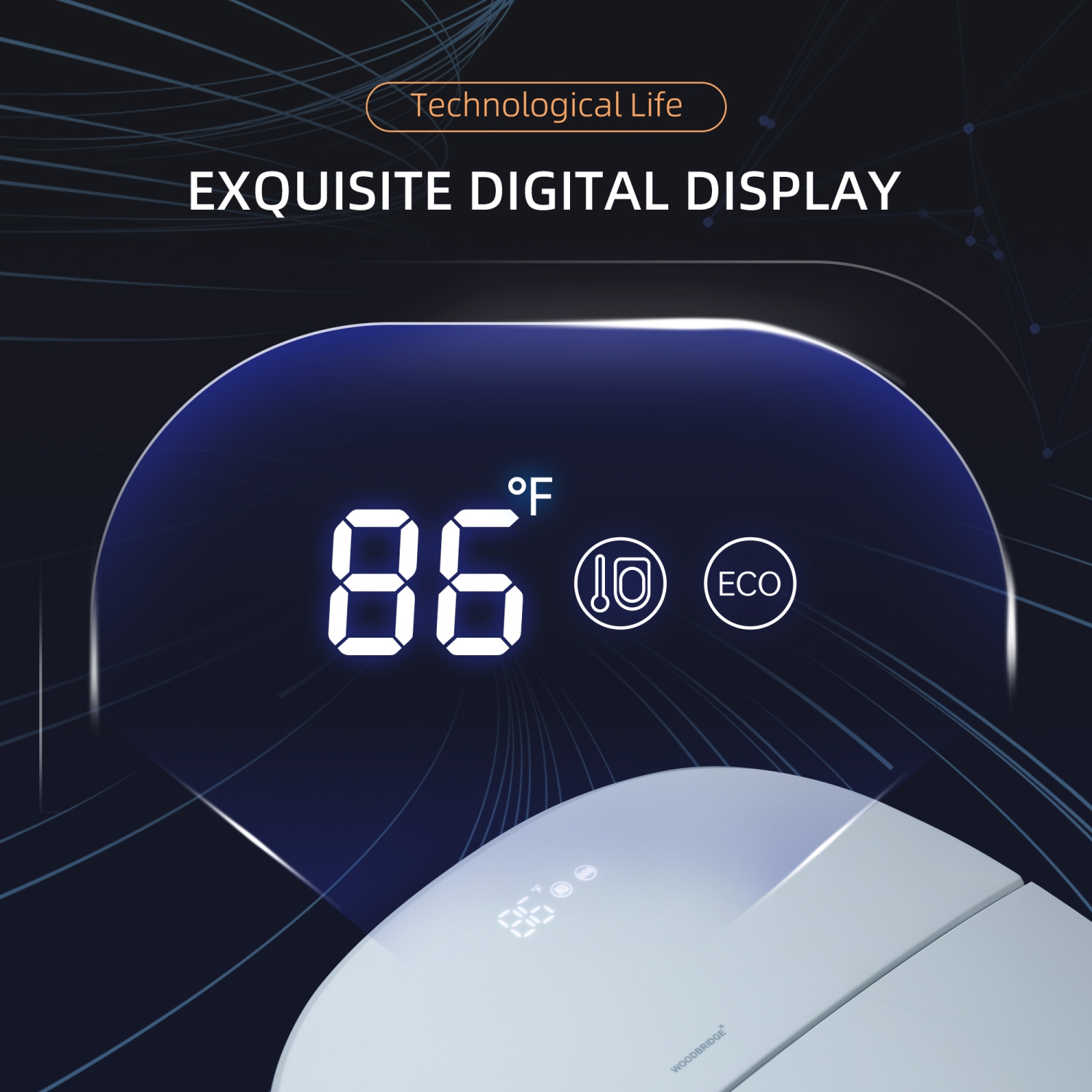 WOODBRIDGE One Piece Elongated Smart Toilet Bidet, Auto Open & Close, Auto Flush, Foot Sensor Operation, Heated Seat with Integrated Multi Function