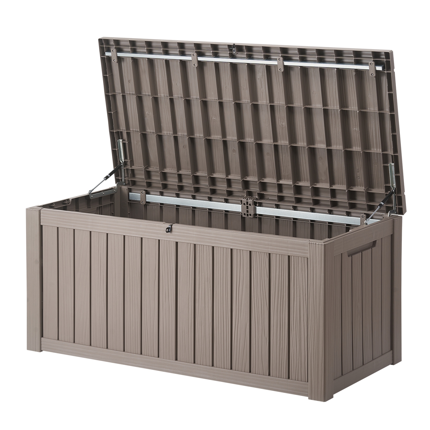 VEVOR 120 Gallon Outdoor Storage Box, Resin Deck Box, Lockable Backyard Toy and Towel Storage Cabinet Waterproof, for Patio Furniture Cushions,