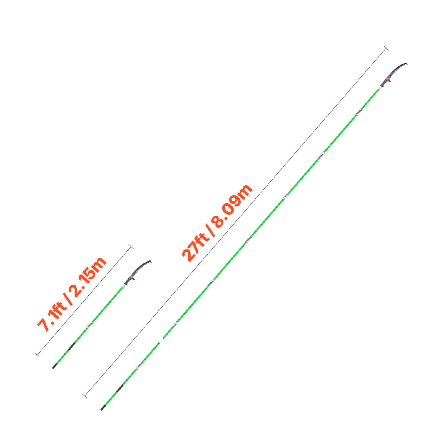 Scie à mât manuelle VEVOR 3,87-27&nbsp;pi, sécateur à mât extensible, lame en acier tranchante de 65 mn, perche en fibre de verre légère, scie à
