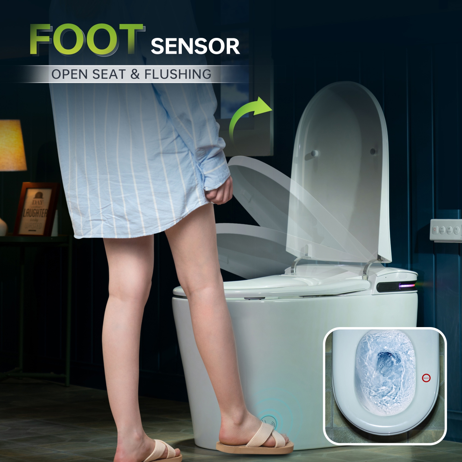 WOODBRIDGE Elongated Smart Bidet Toilet 1.28 GPF in White with Auto Open/Close,Fragrance System,UV-Sterilized Nozzle,Multi-Function Wash&Warm Air Dry