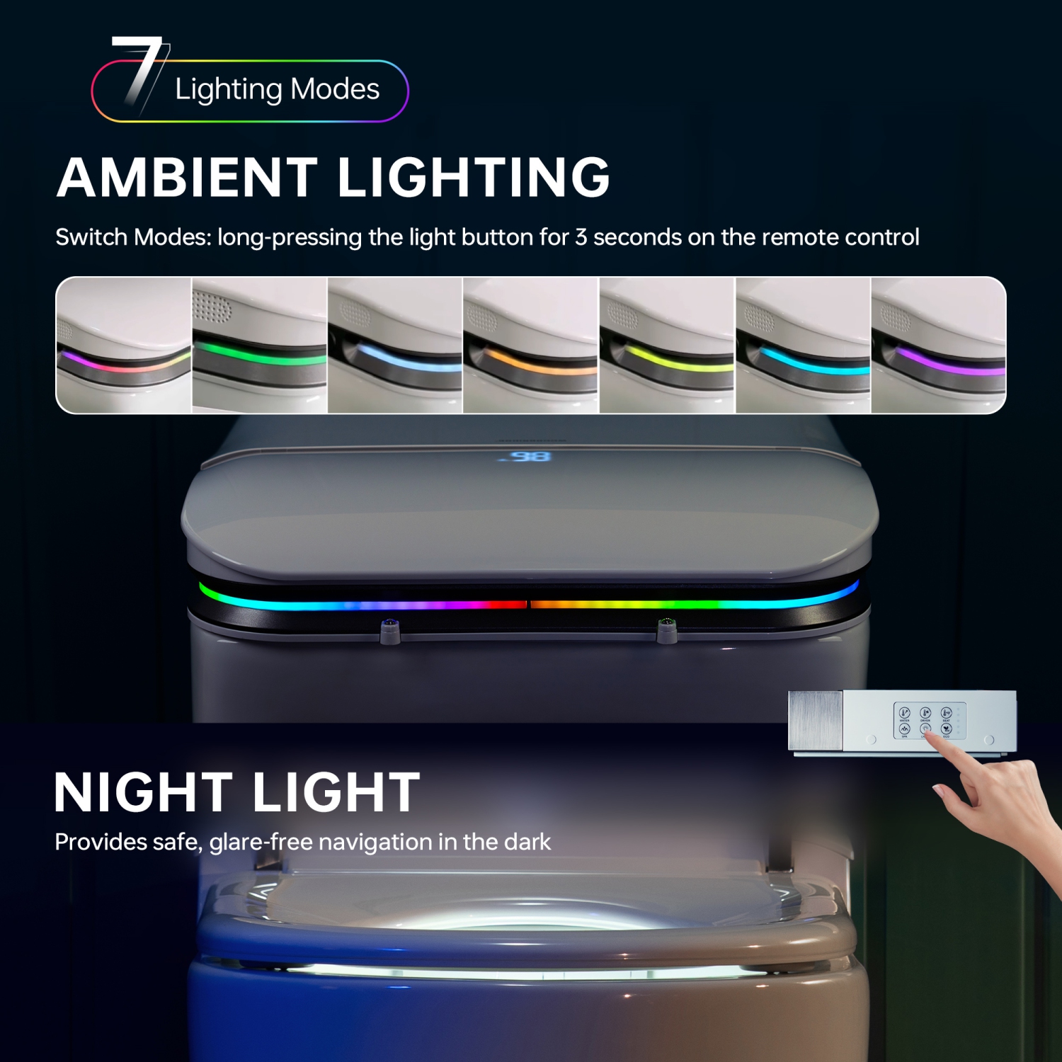 WOODBRIDGE Elongated Smart Bidet Toilet 1.28 GPF in White with Auto Open/Close,Fragrance System,UV-Sterilized Nozzle,Multi-Function Wash&Warm Air Dry