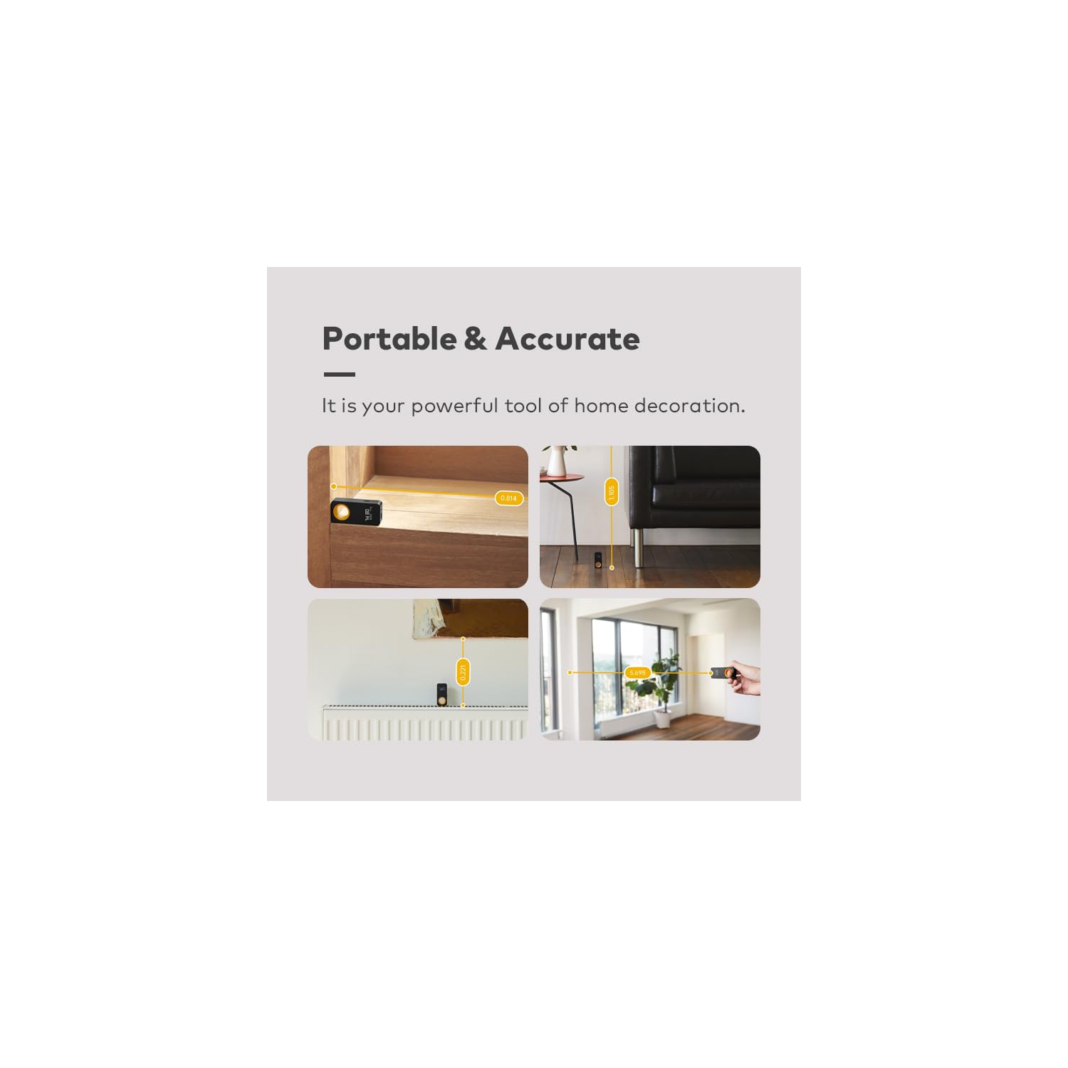 Portable Laser Measurement Tool, 98ft Laser Distance Measuring Tool ±2mm Accuracy with Digital Display