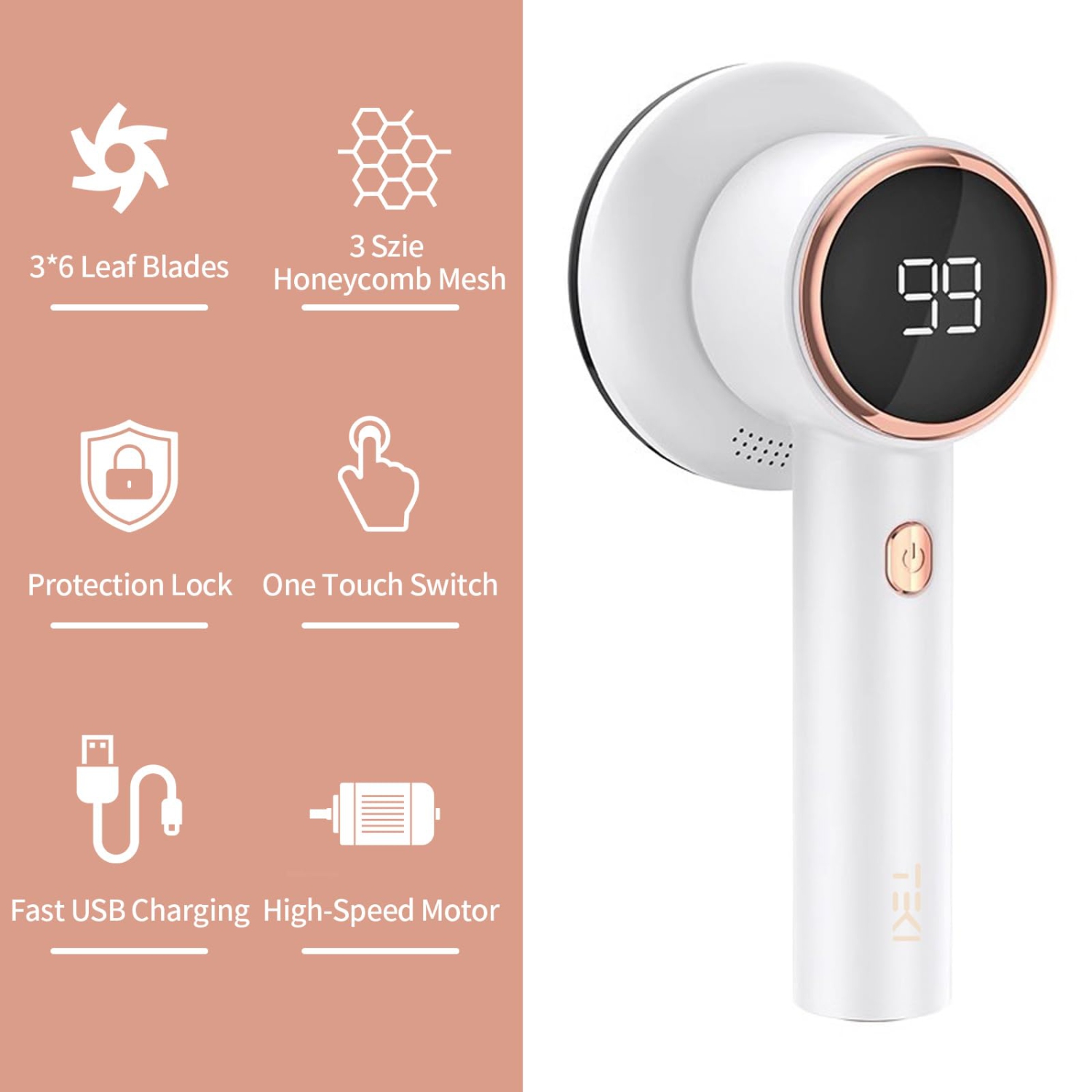 Tondeuse à charpie avec affichage numérique, décapant de charpie rechargeable par USB pour retirer les peluches des canapés et des manteaux