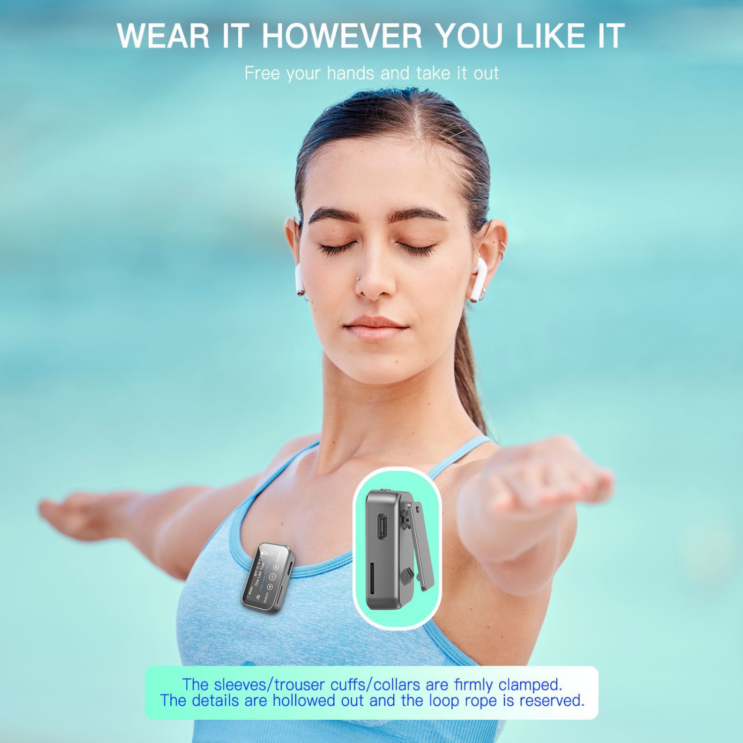 Mini lecteur MP3 Bluetooth, enregistreur vocal numérique 32 Go avec lecture, mini lecteur de musique intégré, radio FM, livre électronique,