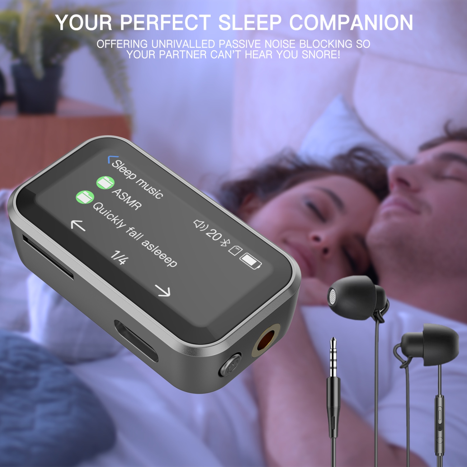 Mini lecteur MP3 Bluetooth, enregistreur vocal numérique 32 Go avec lecture, mini lecteur de musique intégré, radio FM, livre électronique,