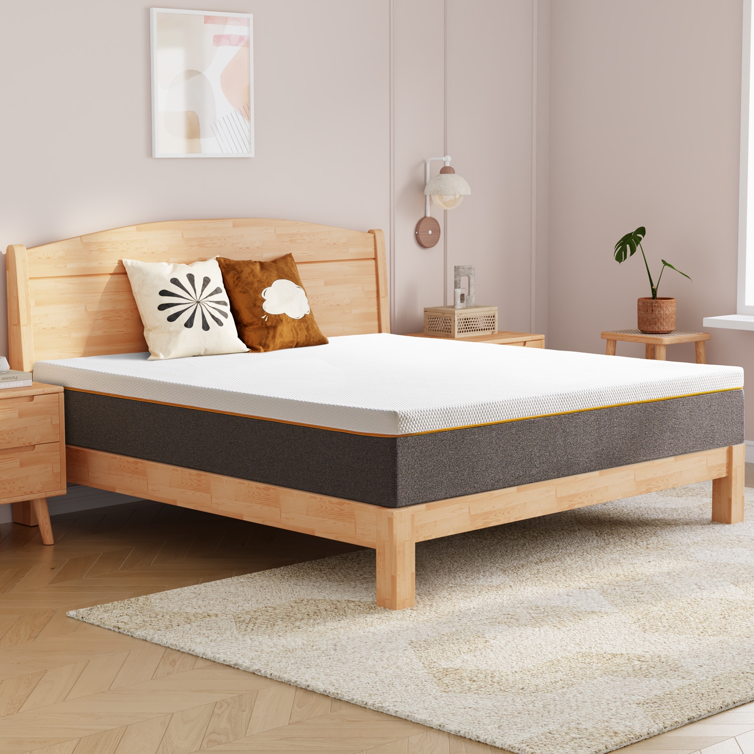 Twolike 8" Cool Basic Memory Foam Mattress, Fiberglass-Free, Medium-Touch, Cool Airflow Memory Foam, Mattress In A Box - Queen