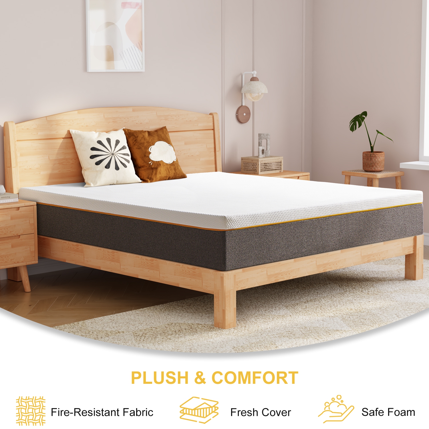 Twolike 8" Cool Basic Memory Foam Mattress, Fiberglass-Free, Medium-Touch, Cool Airflow Memory Foam, Mattress In A Box - Double (Full)