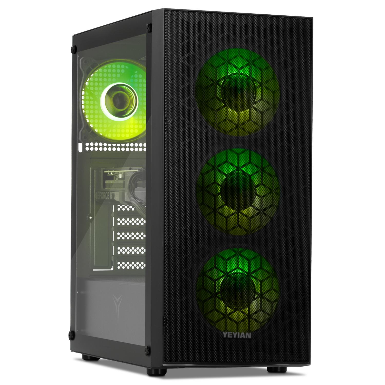 YEYIAN Gaming PC Desktop Ryzen 5 8400F, RTX 5050, 16G DDR5 5600MHz RAM, 1TB SSD, Prebuilt Tower Computer