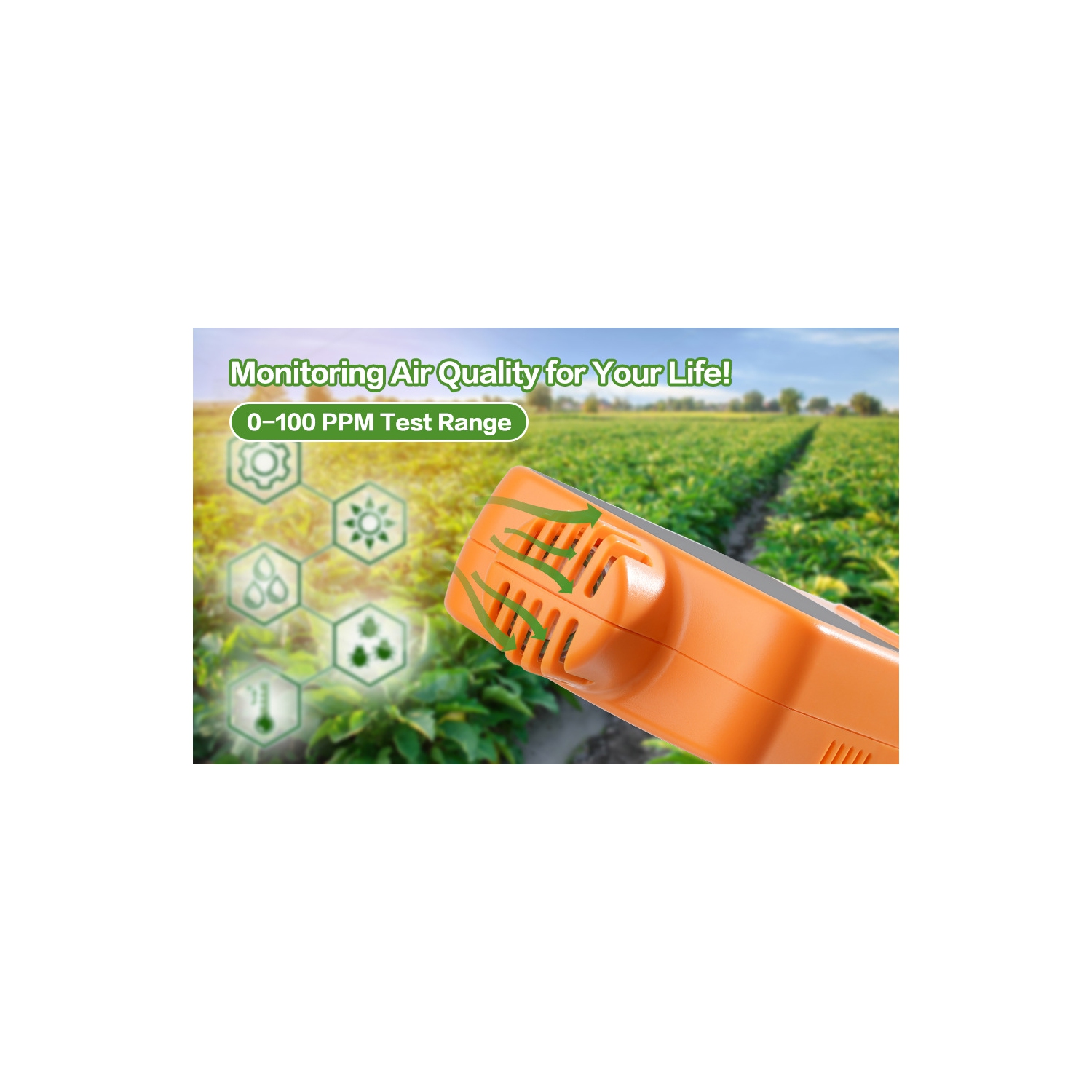 NH3 gas detector | 2.8-inch color LCD | Real-time monitoring of NH3, temperature, and humidity | Data storage | Audible and visual alarms | USB