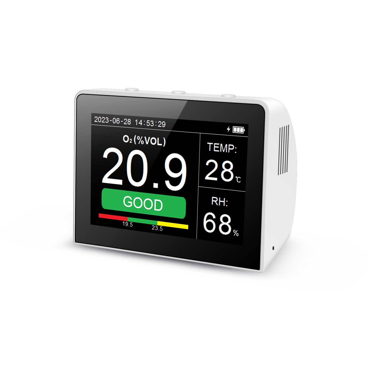 Blood Oxygen Monitor | 3.5-inch color screen | Real-time monitoring of blood oxygen, temperature, and humidity| Data storage| 3000mAh battery |