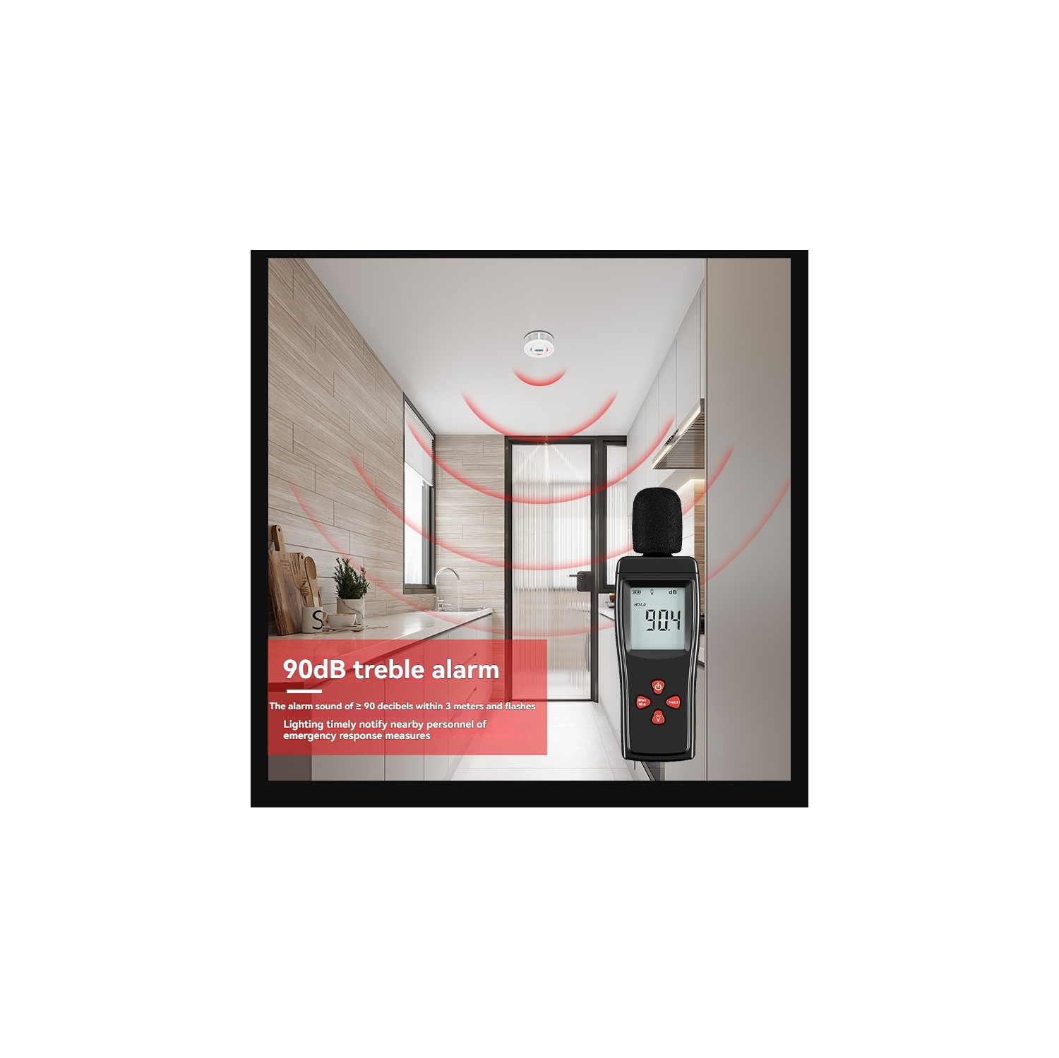 2-in-1 Smoke and Carbon Monoxide Alarm | 90dB Audible and Visual Alarm | Battery-Powered Smoke Alarm | Smoke Alarm | Carbon Monoxide Alarm | A safety